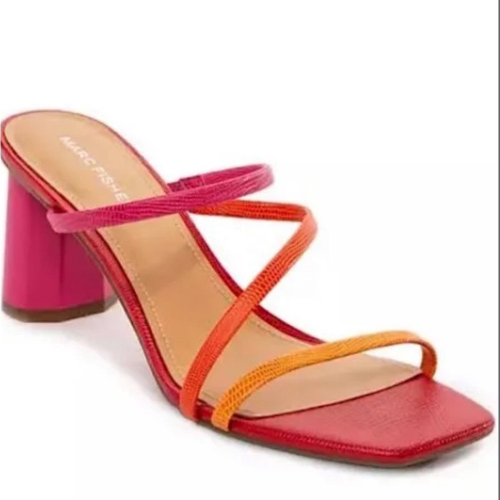 Marc Fischer Block Heels Pink Orange sz7